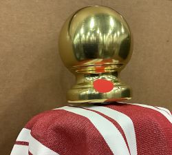 Open Box: Premium 9' Round Outdoor Patio Umbrella, Eucalyptus Tilt Frame​ - High Performance Stripe Vintage Stripe Cherry