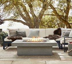 Chrisley Concrete Rectangular Propane Fire Pit Table with Propane Tank Storage(60")