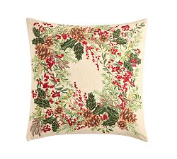 Open Box: Holly Berry Wreath Sham, Euro, Set of 2 - Multi