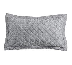 Open Box: Belgian Flax Linen Diamond Quilted Shams, King, Set of 2 - Marina