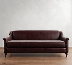 Open Box: Josie Leather Sofa (82") - Legacy Merlot, Espresso
