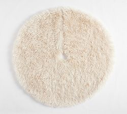 Open Box: Luxe Faux Fur Tree Skirt (60") - Ivory