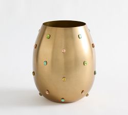 Cynthia Rowley Brass Cabochon Vase
