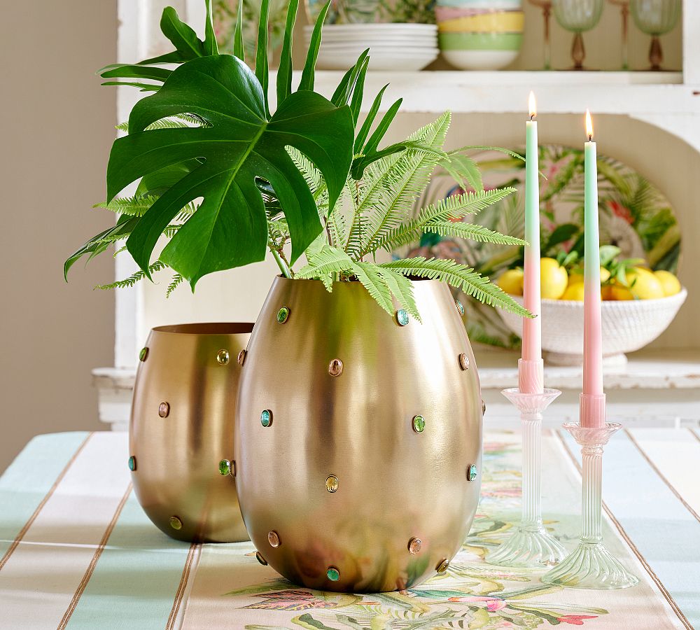 Cynthia Rowley Brass Cabochon Vase by Pottery Barn