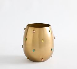 Cynthia Rowley Brass Cabochon Vase