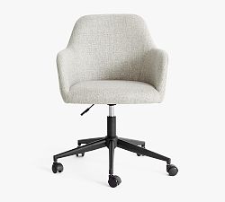 Open Box: Carson Upholstered Swivel Desk Chair - Basketweave Slub Ash