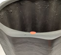 Open Box: Modern Rustic Fluted Outdoor Planter, X-Large (20") - Black