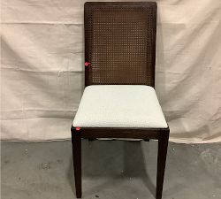 Open Box: Monty Cane Dining Chair - Performance Boucle Oatmeal, Vintage Amber