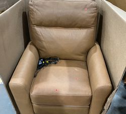 Open Box: Parker Leather Power Swivel Glider Recliner - Aviator Umber