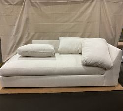 Open Box: PB Comfort Modern Square Arm Left Return Bumper, Down Blend - Performance Boucle Oatmeal, Seadrift