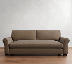 Open Box: PB Comfort Roll Arm Grand Sofa (92"), 2X1, Memory Foam Cushions - Performance Rustic Linen Walnut