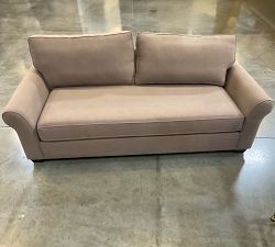 Open Box: PB Comfort Roll Arm Grand Sofa (92"), 2X1, Memory Foam Cushions - Performance Rustic Linen Walnut