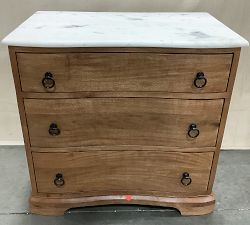 Open Box: Scarlett Marble Nightstand (28") - Brogan Brown