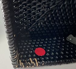 Open Box: Tava Handwoven Rattan Rectangular Hinged Hamper - Espresso