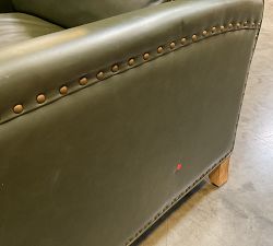 Open Box: Tyler Square Arm Leather Tall Manual Recliner with Nailheads (41") - Vintage Hunter, Seadrift