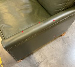 Open Box: Tyler Square Arm Leather Tall Manual Recliner with Nailheads (41") - Vintage Hunter, Seadrift