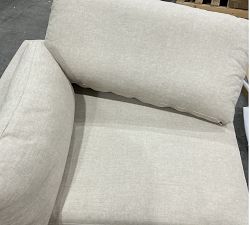 Open Box: Westwood Square Arm Deep Seat Left Armchair - Performance Rustic Linen Parchment