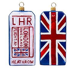 Open Box: Handmade Heirloom Destination Luggage Tag Ornament - London