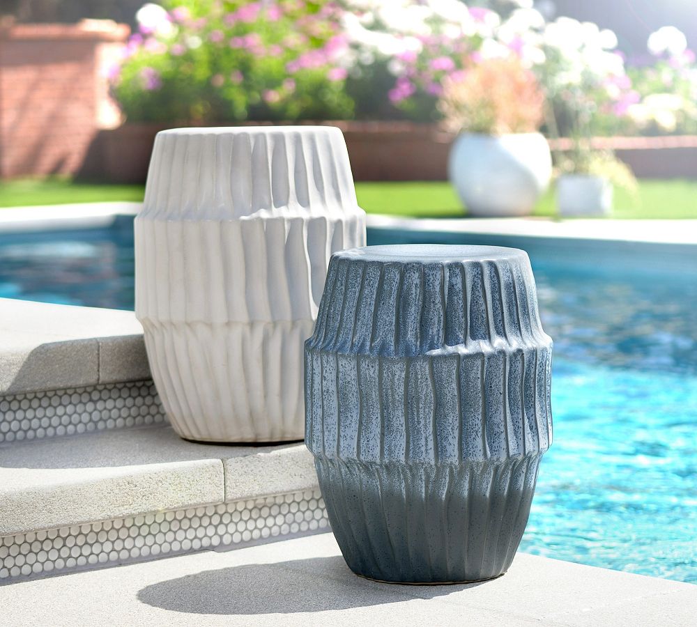 Parcel Ceramic Round Outdoor Side Table (15.5") by Pottery Barn