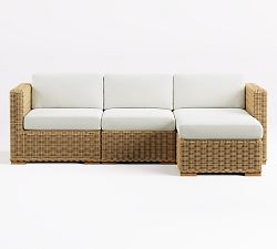 Huntington Wicker Square-Arm 4-Piece Outdoor Sectional (89")