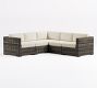 Huntington Wicker 5-Piece Square Arm Outdoor Sectional (99")