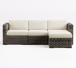 Huntington Wicker Square-Arm 4-Piece Outdoor Sectional (89")