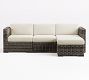 Huntington Wicker Square-Arm 4-Piece Outdoor Sectional (93")