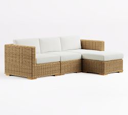 Huntington Wicker Square-Arm 4-Piece Outdoor Sectional (89")