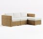Huntington Wicker Square-Arm 4-Piece Outdoor Sectional (93")