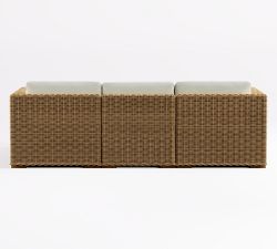 Huntington Wicker Square-Arm 4-Piece Outdoor Sectional (89")