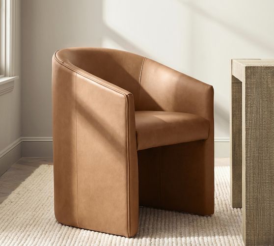 Baldwin Fully Leather Dining Armchair by Pottery Barn