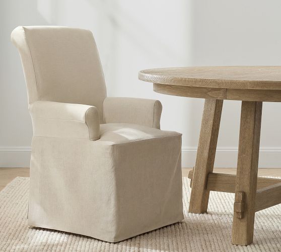 PB Comfort Roll Slipcovered Dining Armchair by Pottery Barn