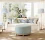 Jake Swivel Upholstered Wood Base Ottoman