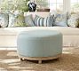 Jake Swivel Upholstered Wood Base Ottoman