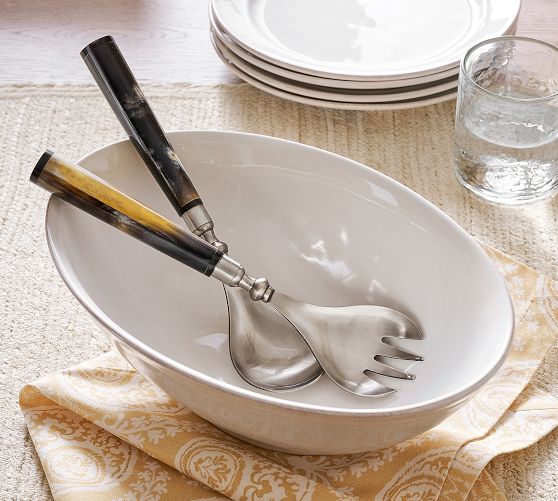 Cambria Handcrafted Stoneware Oval Serving Bowl