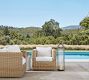 Huntington Wicker Square Arm Swivel Outdoor Lounge Chair