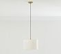 Linen Drum Shade Cord Pendant (10"-14")