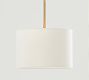 Linen Drum Shade Pole Pendant (10"-14")