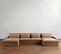Westwood Slim Arm Deep Seat Leather Double Chaise Sectional (167"&ndash;180")