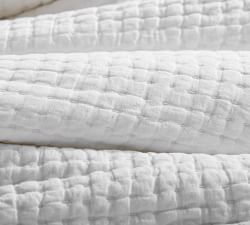 Pick-Stitch Handcrafted Cotton Linen Quilt