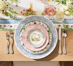 Botanical Bunny Stoneware Charger Plates - Set of 4