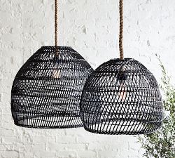 Flora Wicker Round Indoor/Outdoor Pendant (19"-22")