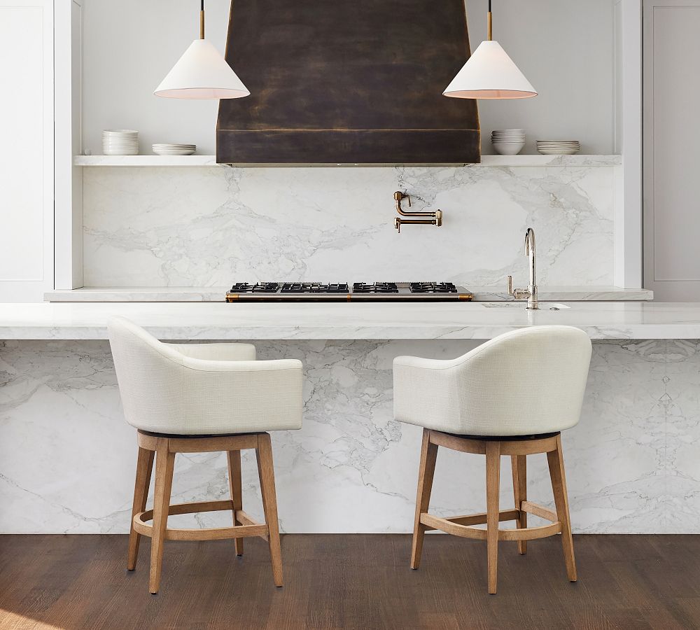 Gideon Upholstered Stool by Pottery Barn
