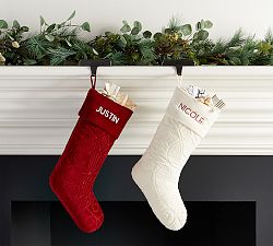 Scroll Quilted Velvet Stockings