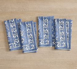 Tamara Block Print Organic Cotton Napkins - Set of 4