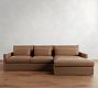 Westwood Slim Arm Deep Seat Leather Chaise Sectional (125"&ndash;143")