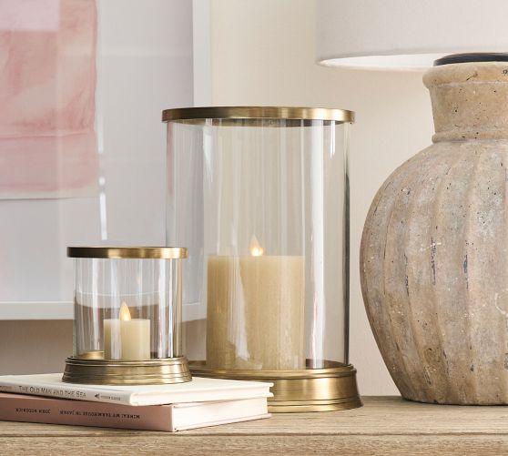 Linden Botanical Hurricane Candle Holder | Pottery Barn