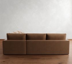 Westwood Slim Arm Deep Seat Leather 3-Piece L-Shaped Sectional