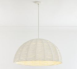 Bristol Wood Bead Dome Pendant (35")
