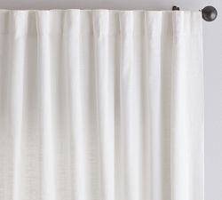 Custom Emery Linen Blackout Curtain - White